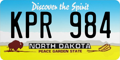 ND license plate KPR984