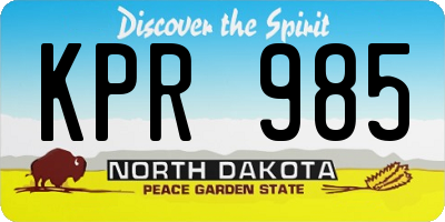 ND license plate KPR985