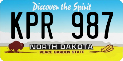 ND license plate KPR987