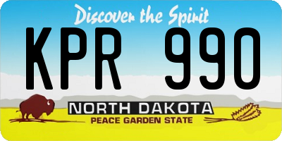 ND license plate KPR990
