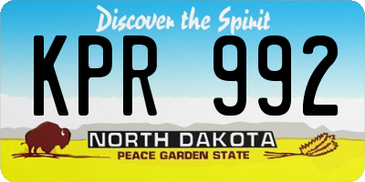 ND license plate KPR992