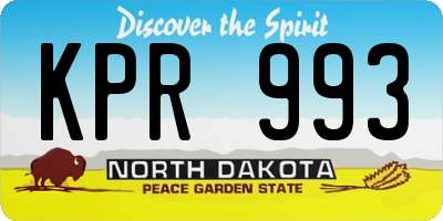 ND license plate KPR993