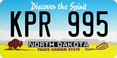 ND license plate KPR995