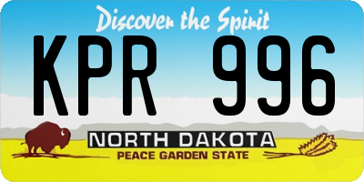 ND license plate KPR996