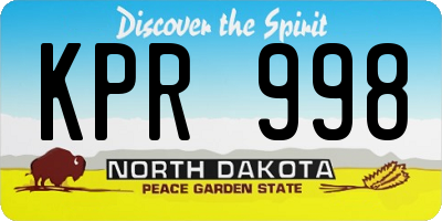 ND license plate KPR998