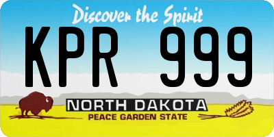 ND license plate KPR999