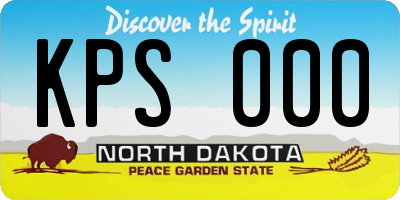 ND license plate KPS000