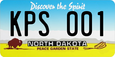 ND license plate KPS001