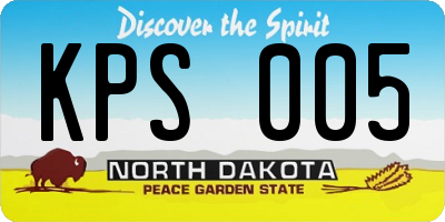 ND license plate KPS005