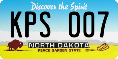 ND license plate KPS007