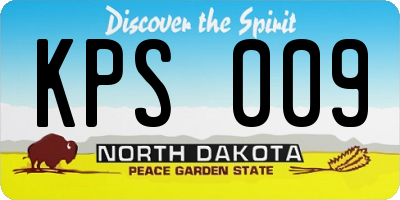 ND license plate KPS009
