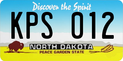 ND license plate KPS012