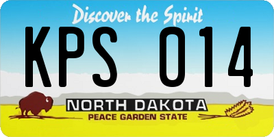 ND license plate KPS014