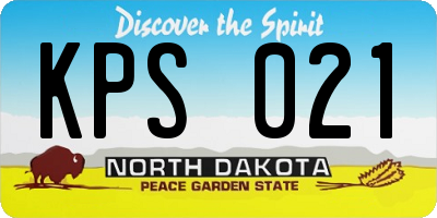 ND license plate KPS021