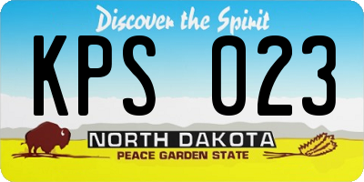 ND license plate KPS023