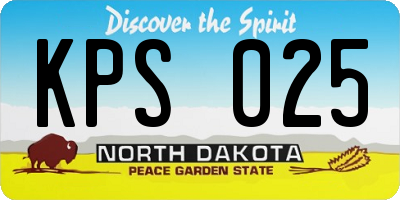 ND license plate KPS025