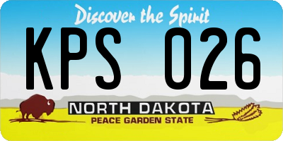 ND license plate KPS026