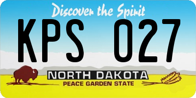 ND license plate KPS027