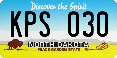 ND license plate KPS030
