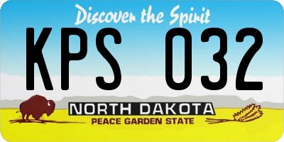 ND license plate KPS032