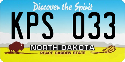 ND license plate KPS033