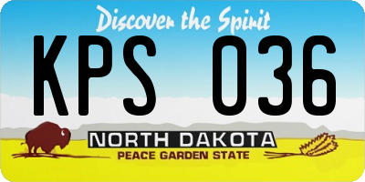 ND license plate KPS036