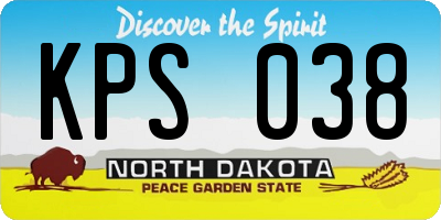 ND license plate KPS038