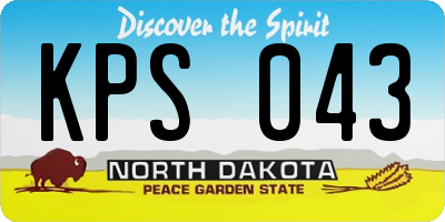 ND license plate KPS043