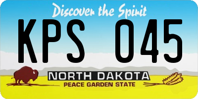 ND license plate KPS045