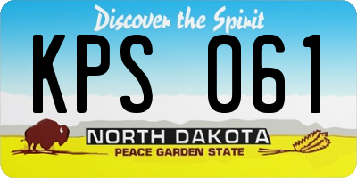 ND license plate KPS061