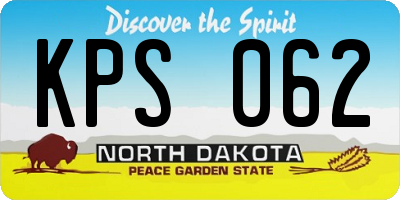 ND license plate KPS062