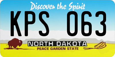 ND license plate KPS063