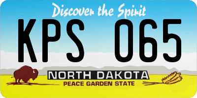 ND license plate KPS065