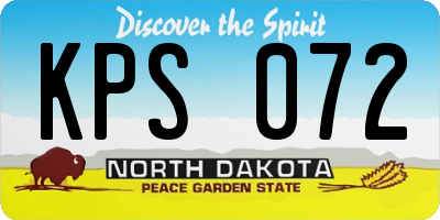 ND license plate KPS072