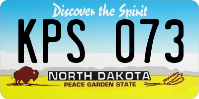 ND license plate KPS073