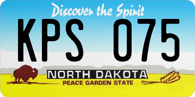 ND license plate KPS075