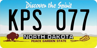 ND license plate KPS077