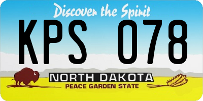 ND license plate KPS078