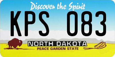 ND license plate KPS083