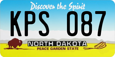 ND license plate KPS087