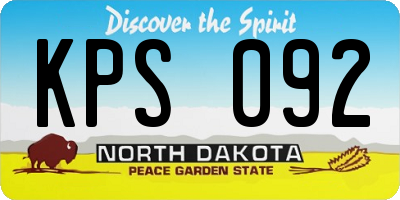ND license plate KPS092