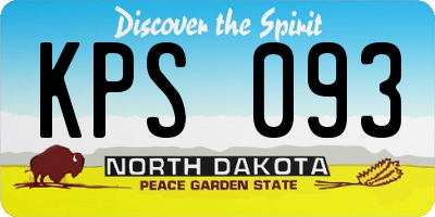 ND license plate KPS093