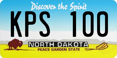 ND license plate KPS100