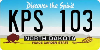 ND license plate KPS103