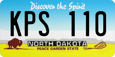 ND license plate KPS110