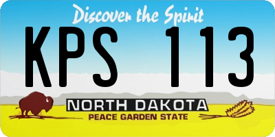 ND license plate KPS113