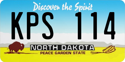 ND license plate KPS114