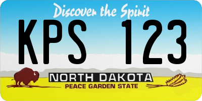 ND license plate KPS123