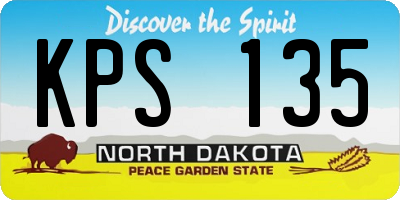ND license plate KPS135