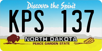 ND license plate KPS137